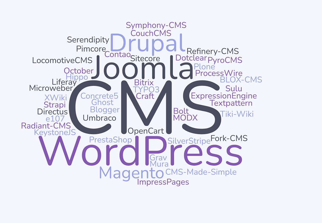 Content Management Systems Word Cloud